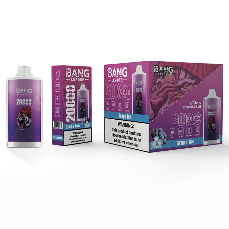 Bang Leader 20000 Puffs Disposable Vape - 28ml E-Liquid, 650mAh Battery,Summer  12 Flavors。