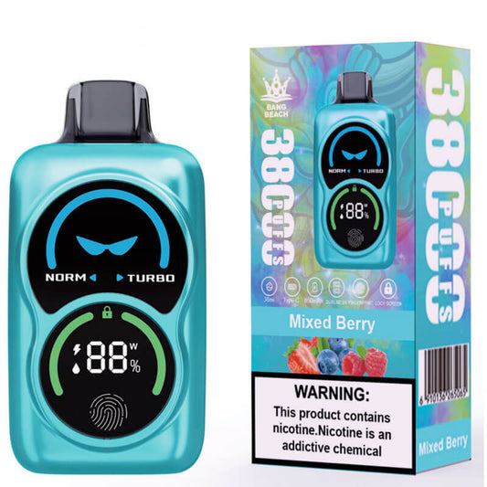 Bang Beach 38000 Puffs Disposable Vape-850mAh Battery, 38ml E-liquid, Multiple Nicotine 12 Flavors
