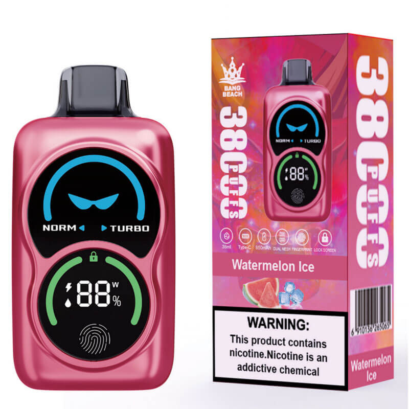 Bang Beach 38000 Puffs Disposable Vape-850mAh Battery, 38ml E-liquid, Multiple Nicotine 12 Flavors