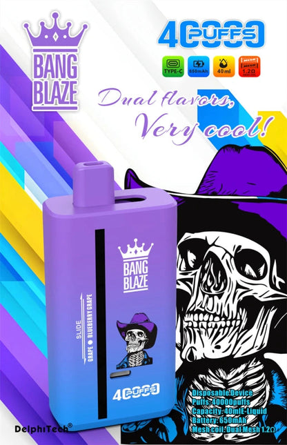 Bang Blaze 40000 Dual Flavors Disposable Vape - 40ml E-Liquid, 650mAh Battery 12 Flavors