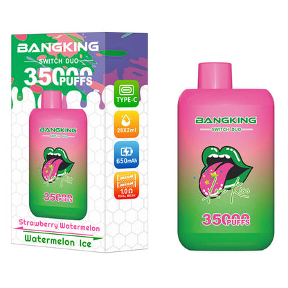 Bang King 35000 Puffs Disposable Vape(0% to 5% Nicotine) - 36ml E-Liquid, 650mAh Battery Summer 12 Flavors