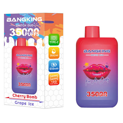 Bang King 35000 Puffs Disposable Vape(0% to 5% Nicotine) - 36ml E-Liquid, 650mAh Battery Summer 12 Flavors