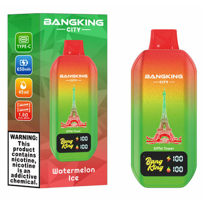 Bang King City 50000 Puffs Vape - 45ml E-liquid,650mAh  0%-5% Nicotine, 12 Flavors