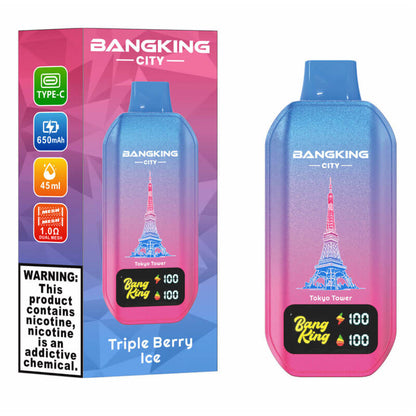 Bang King City 50000 Puffs Vape - 45ml E-liquid,650mAh  0%-5% Nicotine, 12 Flavors