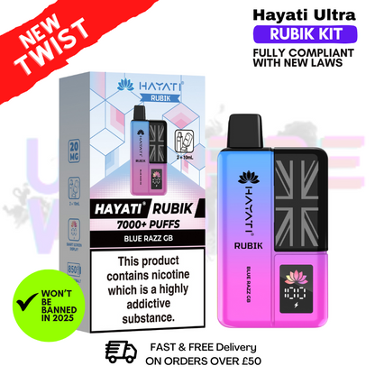 Blue Razz Gummy Bear Hayati Rubik 7000 Puff 7K Bar