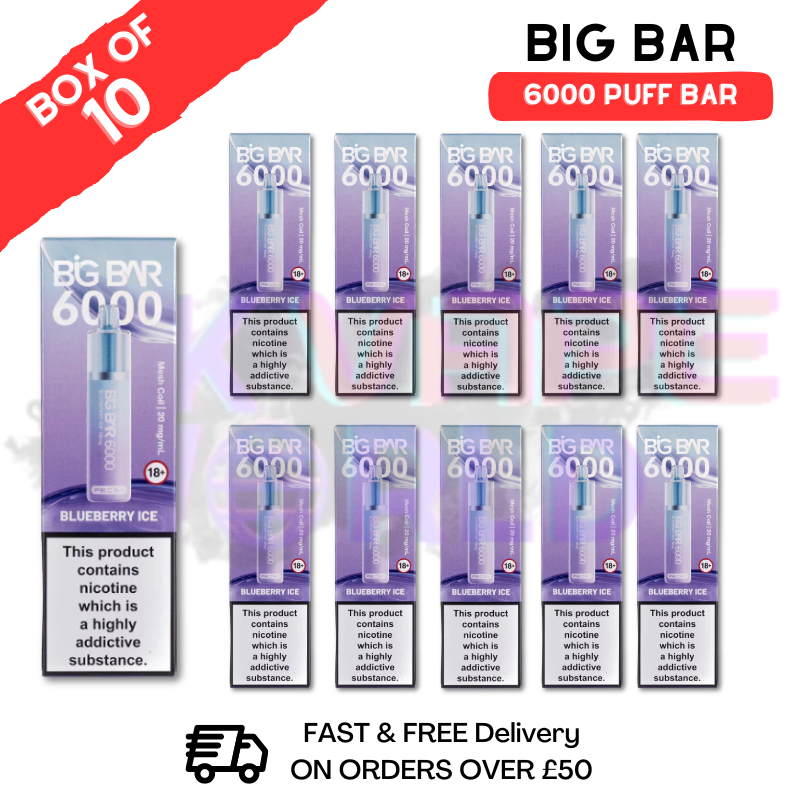 Blueberry ICE Feoba Big Bar 6000 Puff 6K Box Of 10