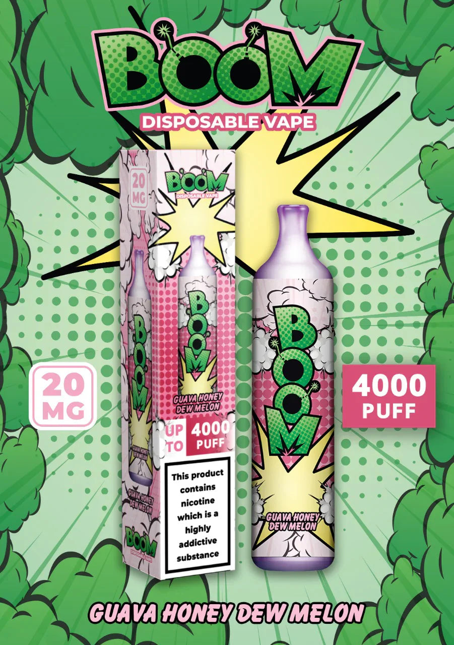 Pack of 10 Boom Disposable Vape2 ml 20 mg Up to 4000 Puffs Non rechargeable