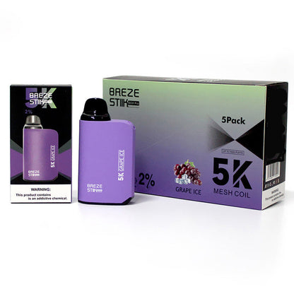 Breze Stiik Box Pro 5000 Puffs – 12ml Prefilled Pod, Mesh Coil, Adjustable Airflow, 950mAh Rechargeable Vape