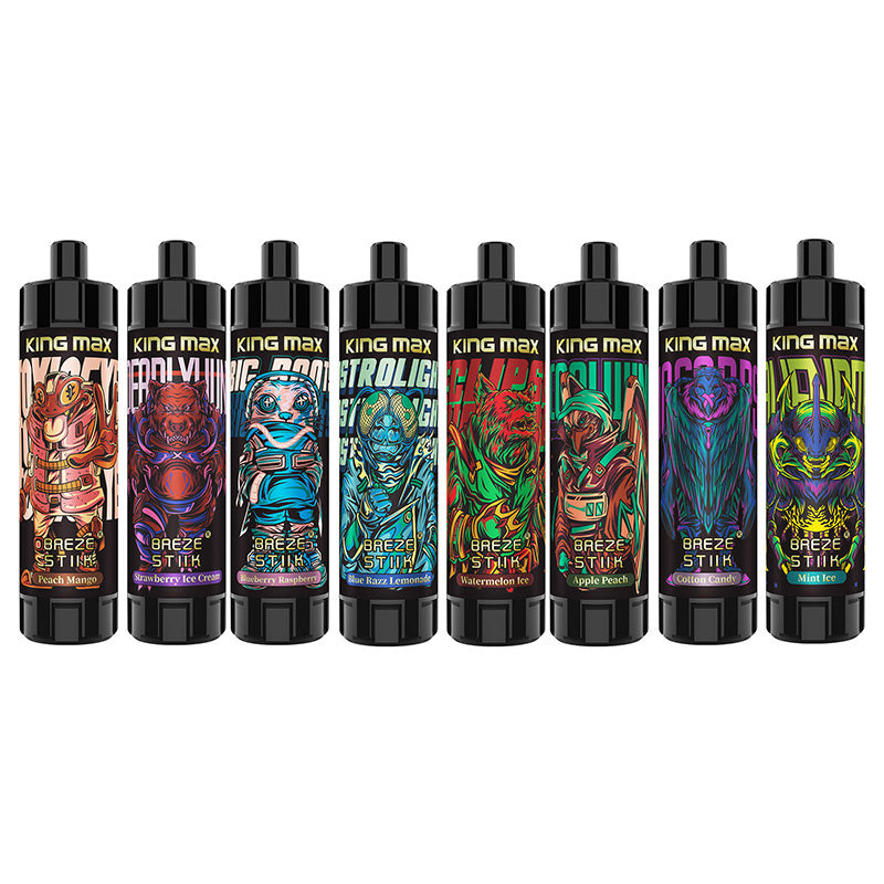 Breze Kingmax 10K Puffs | Sub-Ohm DTL | 20ml 0-5% Nic | 12 Flavors