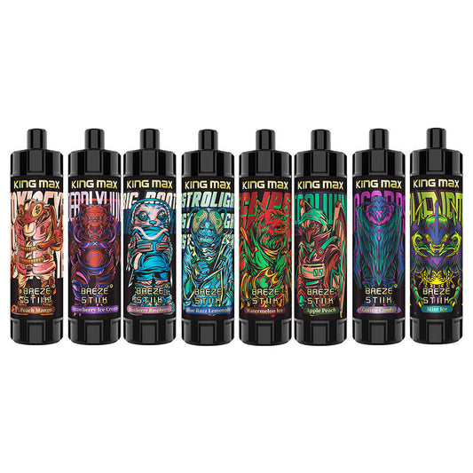 Breze Kingmax 10K Puffs | Sub-Ohm DTL | 20ml 0-5% Nic | 12 Flavors