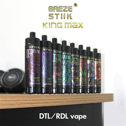 Breze Stiik Kingmax 10000 Puffs Vape Disposable Electronic Cigarettes Puff 20ml Prefilled Pod Mesh Coil Sub-ohm Adjustable Airflow