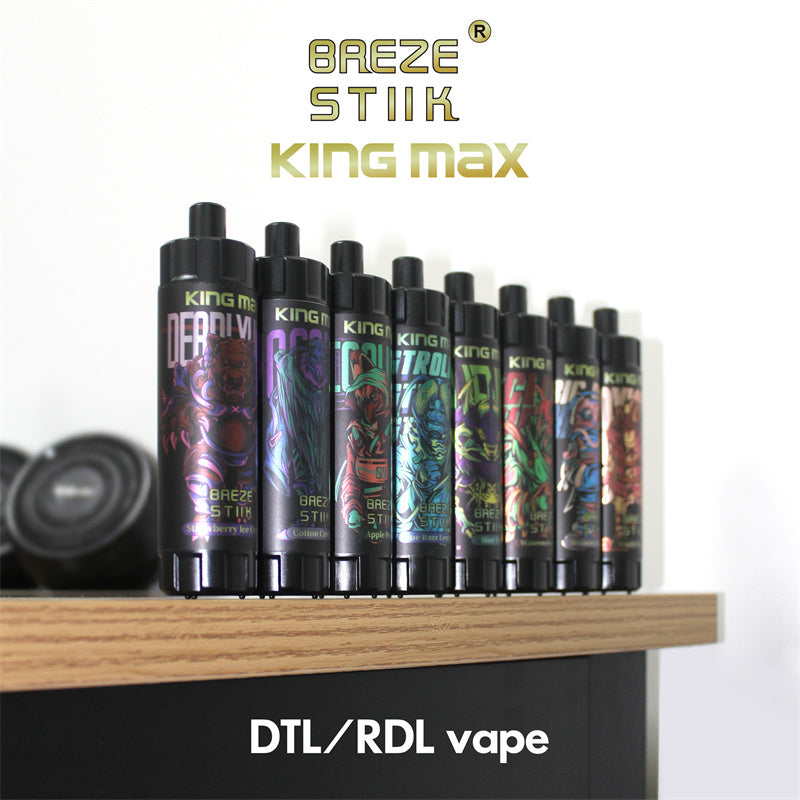 Breze Stiik Kingmax 10000 Puffs Vape Disposable Electronic Cigarettes Puff 20ml Prefilled Pod Mesh Coil Sub-ohm Adjustable Airflow