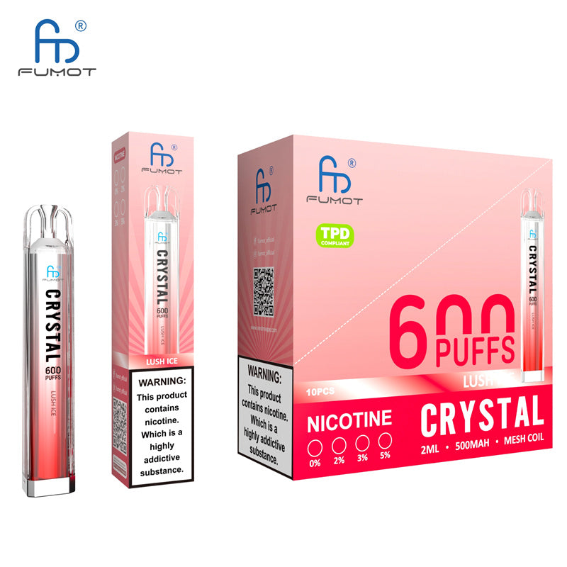 RandM Crystal 600 Puffs - 2ml, 5% Nic Salt, 12 Flavors, Rechargeable