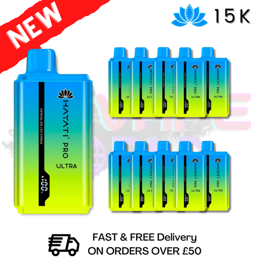 Crystal Ice / Icy Citrus Hayati Ultra Pro 15000 Puff 15K Box Of 10