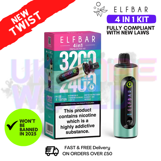 EB Edition Elf Bar 3200 & 2400 Puff (4 in 1) Prefilled Pod Kit