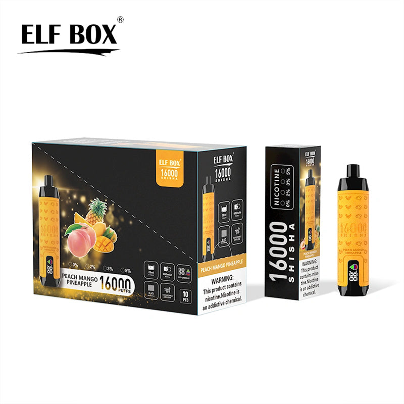 ELF BOX Shisha 16000 Puffs Disposable Vape – 28ml, Mesh Coil, Type-C Fast Charging