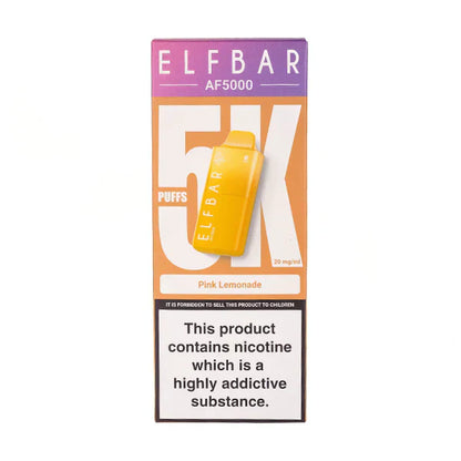 Elf Bar AF5000 Disposable Vape Up To 5000 Puffs 2ml Prefilled E-Liquid 10ml Refill Container