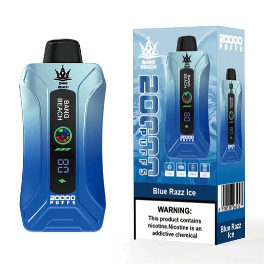 Bang Beach Factory 20000 Puff 20000 With Screen Display 0% 2% 3% 5% Nicotine Disposable Vape-650mAh Battery, 35ml E-liquid, Multiple Nicotine 12 Flavors