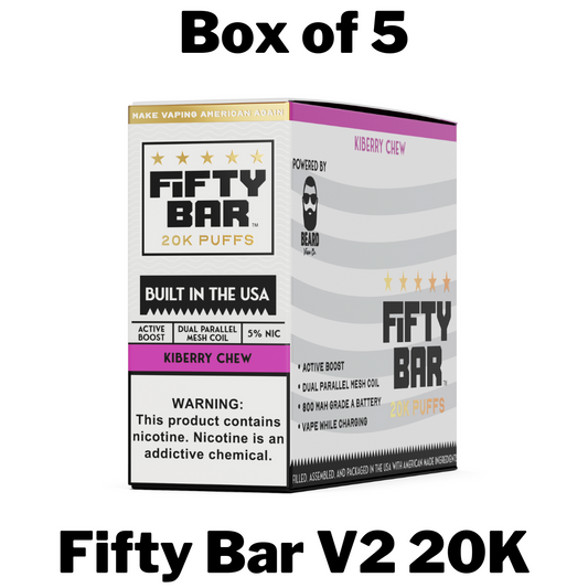 Fifty Bar V2 20K Disposable Vape Box of 5