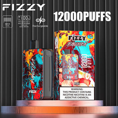 Fizzy Pandora – 12000 Puffs Disposable Vape | Fluid Art Marble | 20ML E-Liquid, Mesh Coil, 650mAh