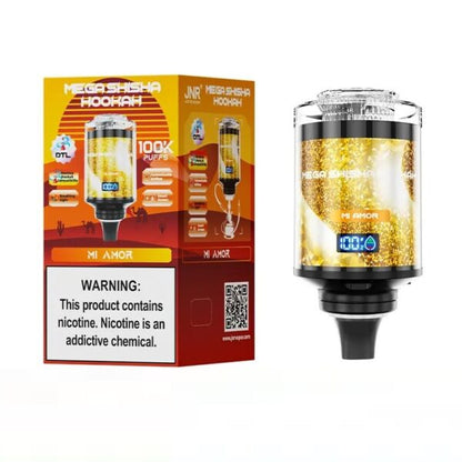 JNR Mega Shisha Hookah 100000 Puffs Disposable Vape Pen E Cigarette Prefilled 60ml 2200mAh