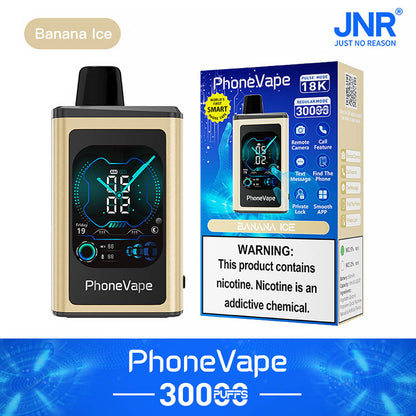 JNR Phone Vape 30000 Puffs Latest Smart 20mg Nicotine 19ML 1000 mAh Battery 10 Flavors Disposable Vape