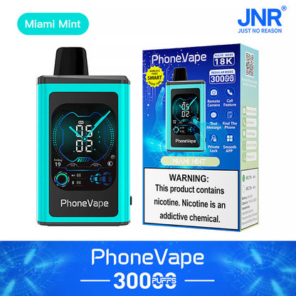 JNR Phone Vape 30000 Puffs Latest Smart 20mg Nicotine 19ML 1000 mAh Battery 10 Flavors Disposable Vape