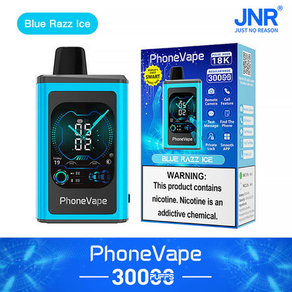 JNR Phone Vape 30000 Puffs Latest Smart 20mg Nicotine 19ML 1000 mAh Battery 10 Flavors Disposable Vape