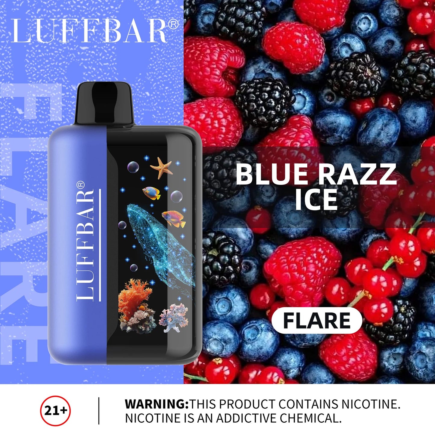 LUFFBAR FLARE DISPOSABLE VAPE 40000 PUFFS ,550mAh 18mL  9FLAVORS