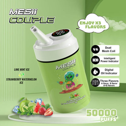 Mesii Couple 50K (Three Flavors) Top Choice for Vape Shops Factory Direct Price-800mAh battery, 40ml E-liquid, Multiple Nicotine 10 Flavors