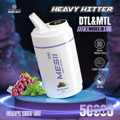 Mesii Shisha Heavy Hitter 50000 - 50K Puffs | 5% Nicotine | DTL/MTL Modes
