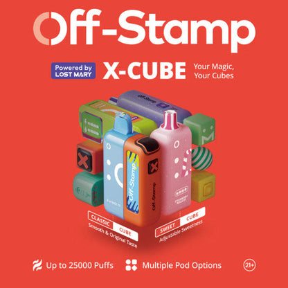 Off-Stamp X Cube 25.000 puffs 25K Disposable Vape 18ml  1100mAh  8 Flavors