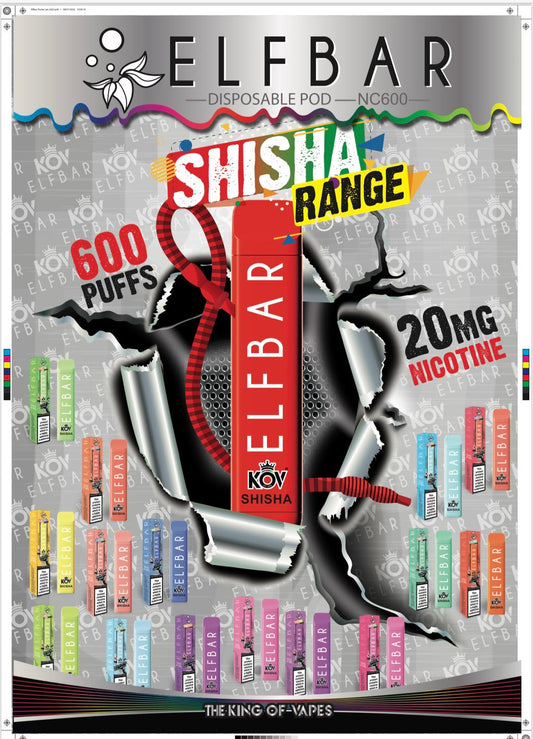 Elf Bar Shisha Range 600 Puff 10 Pack