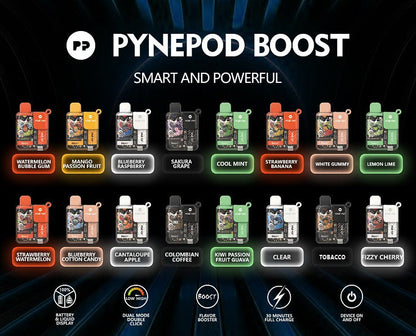 Pynepod 8500 Puffs Disposable Vape 16 Flavors  20mg Nico 2ML Battery Display 550mAh battery