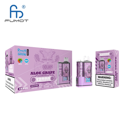 Rechargeable Randm Crystal 12000 Puffs Vape Disposable with Side Screen，650 mAh 20 ML 16Flavors