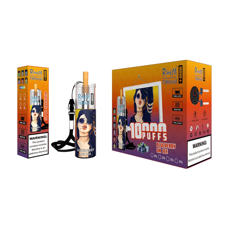 RandM Tornado 10000 Puffs Disposable Vape - 20ml, RGB Lights, 16 Flavors