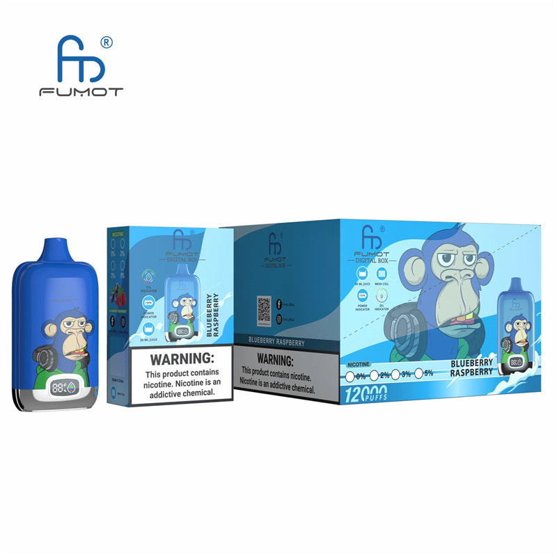 12000 Puffs Disposable Vape - Fumot Digital Box with 20mL & RGB Lights