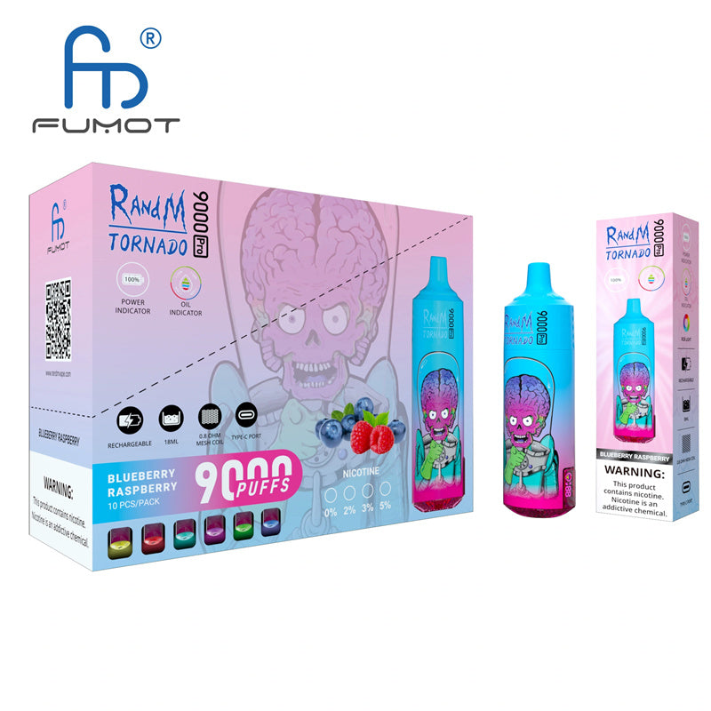 FUMOT RandM Tornado 9000 Pro | 18ml E-Juice | 9K Puffs | 48 Flavors