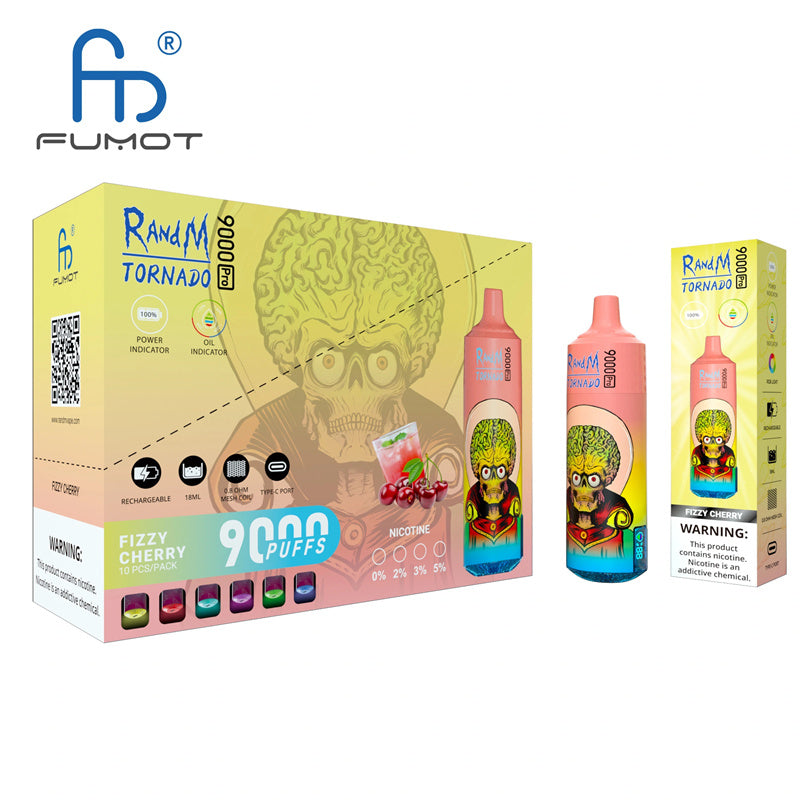 Original Randm Tornado 9000 PRO Puffs Digital Puff 9K Vapers Disposable Electronic Cigarette fumot Vape