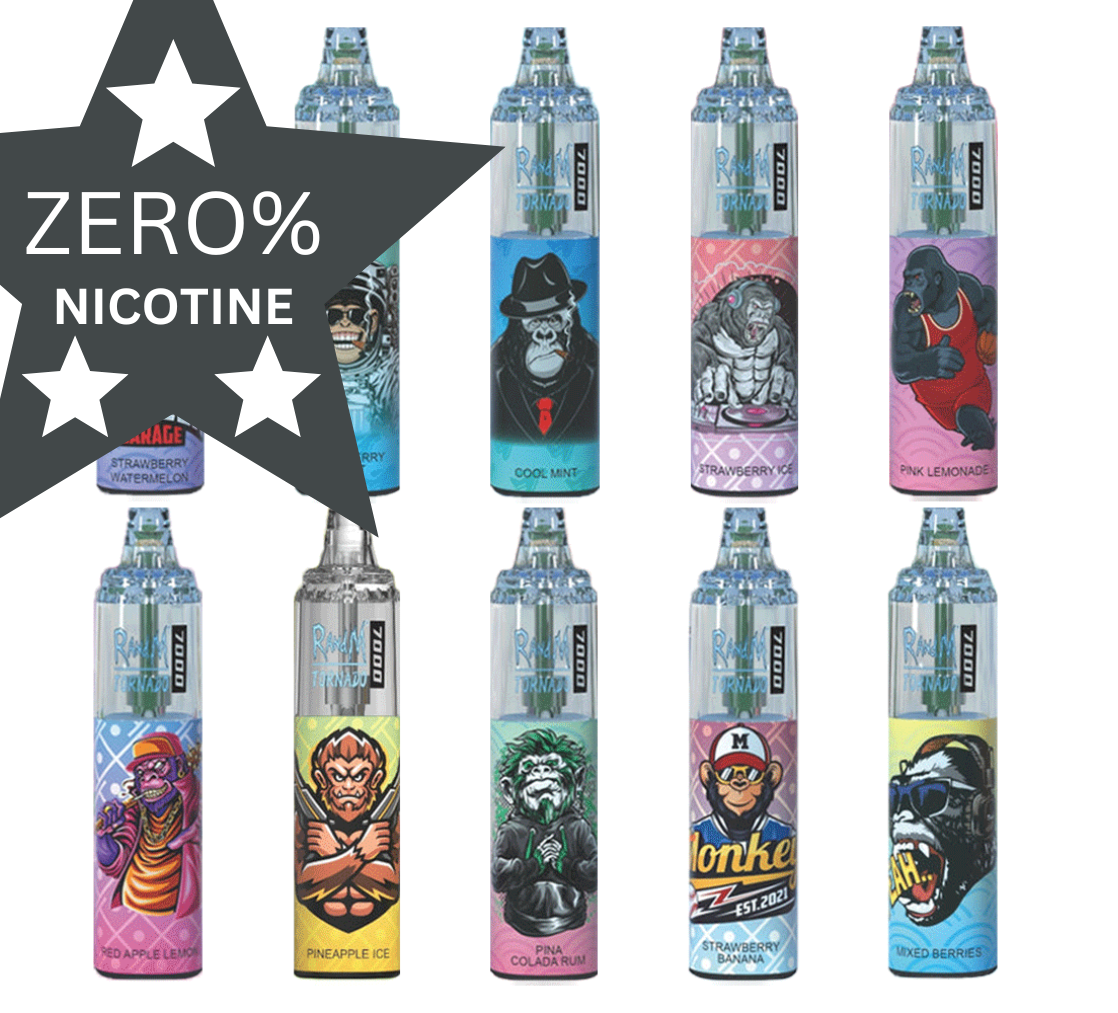 RandM Tornado 7000 Puffs 0% Nicotine Disposable Vape | UK Vapes