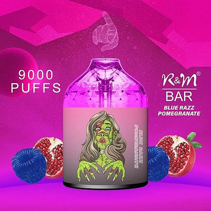 R&M BAR 9000 Puffs 0% 2% 3% 5% Nicotine Rechargeable Disposable vape