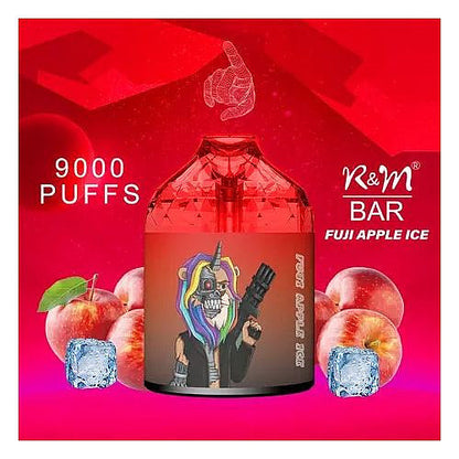 R&M BAR 9000 Puffs 0% 2% 3% 5% Nicotine Rechargeable Disposable vape