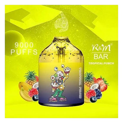 R&M BAR 9000 Puffs 0% 2% 3% 5% Nicotine Rechargeable Disposable vape