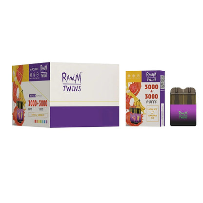 RandM Twins 6000 Puffs 0% 2% 3% 5% Nicotine Rechargeable Disposable vape