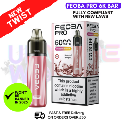 Raspberry Lemonade Feoba Pro 6000 6K Puff Pod Kit