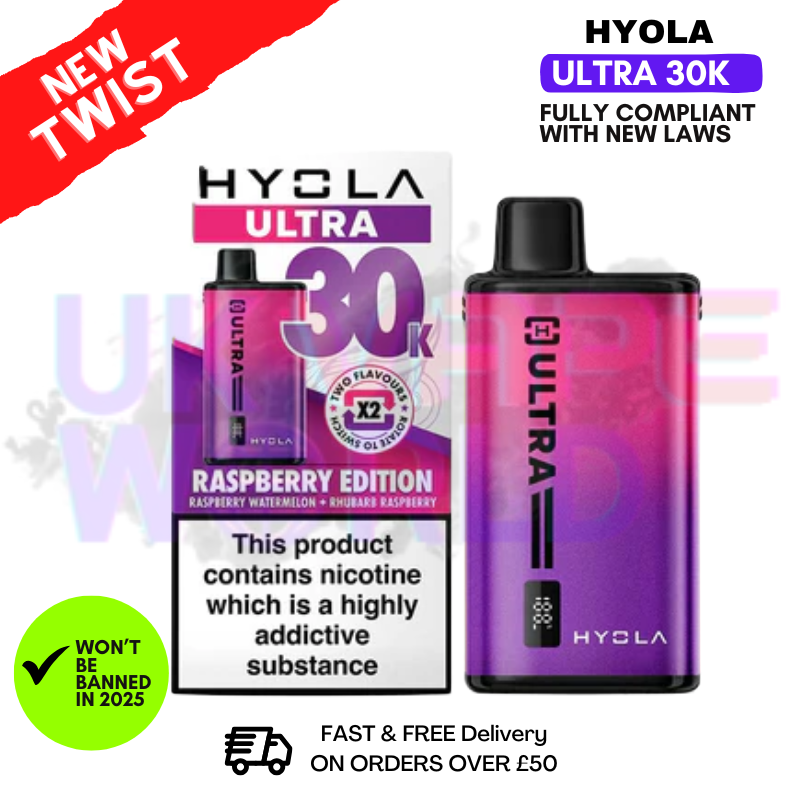 Raspberry Edition Hyola Ultra 30K Puff Prefilled Pod Kit