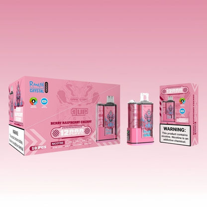 Rechargeable Randm Crystal 12000 Puffs Vape Disposable with Side Screen，650 mAh 20 ML 16Flavors