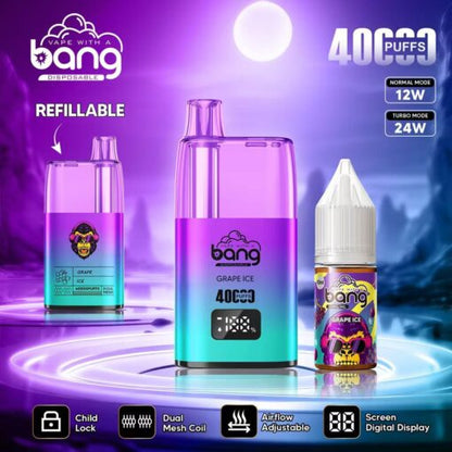 Bang 40000 Puffs Disposable Vape - 10ml E-Liquid, 650mAh Battery 12 Flavors