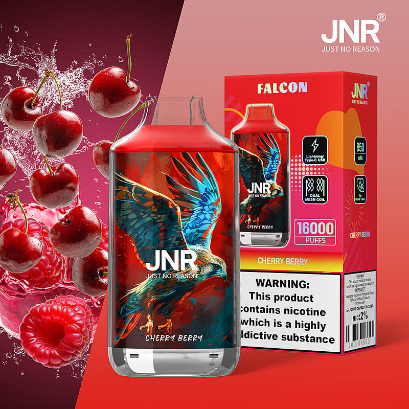 JNR FALON 16000 16K Puffs Original Edition Rechargeable Disposable Vape-850mAh Battery, 22ml E-liquid, Multiple Nicotine 27 Flavors