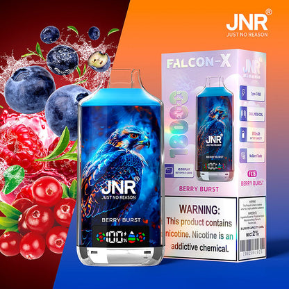 JNR FALCON X 18000 18k Puffs LED Display Hot Sale Disposable Vap-950mAh Battery, 24ml E-liquid, Multiple Nicotine 29 Flavors